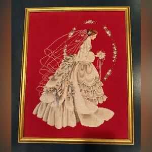 Elegant Bride Cross-Stitch Art